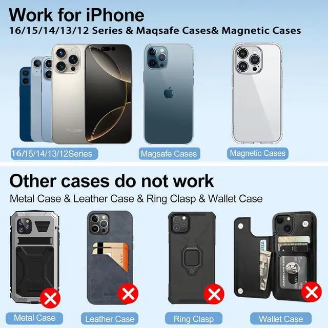 Alt view image 4 of 7 - Magsafe Car Mount Wireless Car Charger [15W PRO ] Universal Vent Car Charging Fits iPhone16 Pro Max Plus Mini 16 15 14 13 12