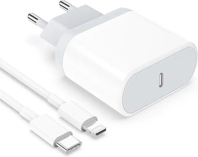 Main image of 25W USB C European Plug Adapter with 6FT Cable for iPhone 14/14 Pro/14 Pro Max/14 Plus/13 12 11 XS XR X, Travel USBC Charging Power Charger Cord for Europe EU Euro Spain Italy France Germany