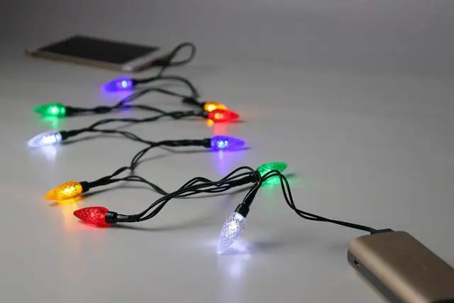 Alt view image 7 of 7 - YAGE Tale LED Christmas Light Phone Charger Cord USB and Bulb Charging Cable 50inch 10led Multicolor Bulbs Compatible with Phone5,6,7,8,X,XR,XS,XS Max,11/12/13mini,13,13Pro,13Pro Max etc (2pcs)