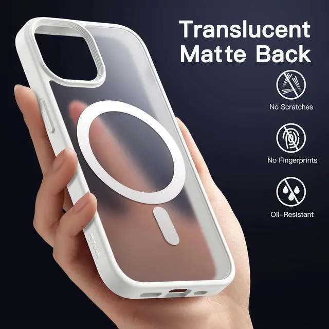 Alt view image 4 of 6 - JETech Magnetic Case for iPhone 13 6.1-Inch Compatible with MagSafe, Translucent Matte Back Slim Shockproof Phone Cover (Starlight)