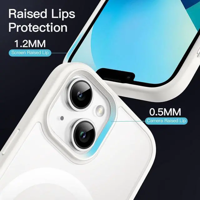 Alt view image 6 of 6 - JETech Magnetic Case for iPhone 13 6.1-Inch Compatible with MagSafe, Translucent Matte Back Slim Shockproof Phone Cover (Starlight)