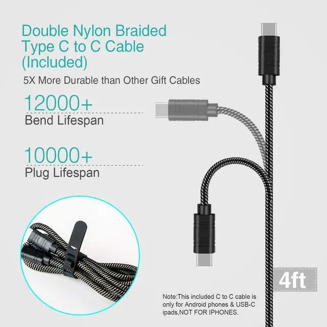 Alt view image 6 of 6 - Type C Super Fast Charger Car 45W, [PD/PPS+QC] Dual Fast Charging Car Cigarette Lighter Adapter Compatible with Samsung S25/S24/S23, iPhone 16/15 Pro Max, Pixel 9  4FT Type C Cord