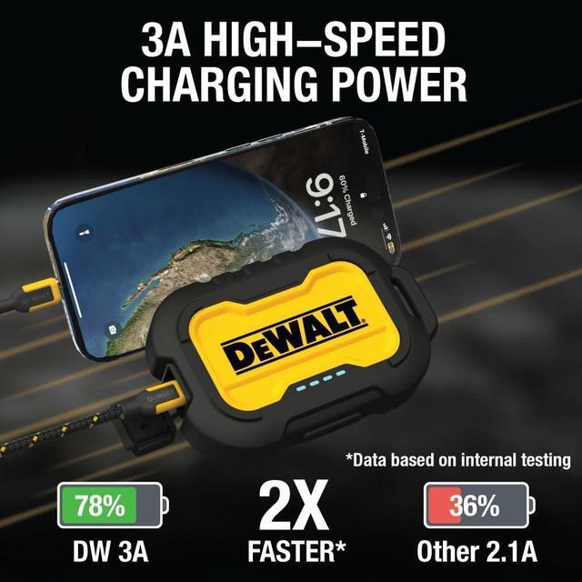 Alt view image 3 of 7 - DEWALT Portable Charger, Power Bank, 10,000 mAh Battery Pack with USB-C Port for iPhone 16/16 Plus/16 Pro/16 Pro Max, iPhone 15 Series, iPhone 14/13, Samsung Galaxy