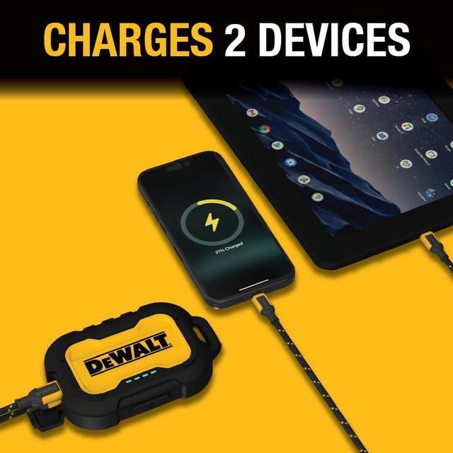 Alt view image 6 of 7 - DEWALT Portable Charger, Power Bank, 10,000 mAh Battery Pack with USB-C Port for iPhone 16/16 Plus/16 Pro/16 Pro Max, iPhone 15 Series, iPhone 14/13, Samsung Galaxy