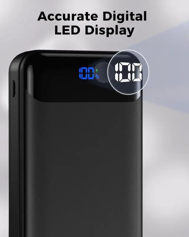 Alt view image 6 of 7 - Portable Charger Power Bank 40000mAh Powerbank PD 30W and QC 4.0 Fast Charging External Battery Pack with USB-C LED 3 Outputs & 2 Inputs Portable Charging for iPhone 15 14 13 pro