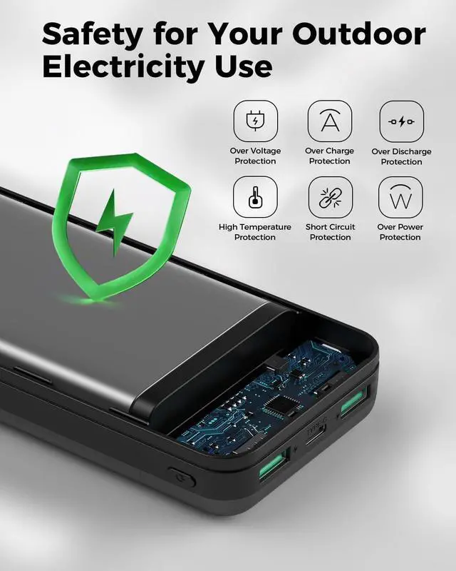 Alt view image 7 of 7 - Portable Charger Power Bank 40000mAh Powerbank PD 30W and QC 4.0 Fast Charging External Battery Pack with USB-C LED 3 Outputs & 2 Inputs Portable Charging for iPhone 15 14 13 pro