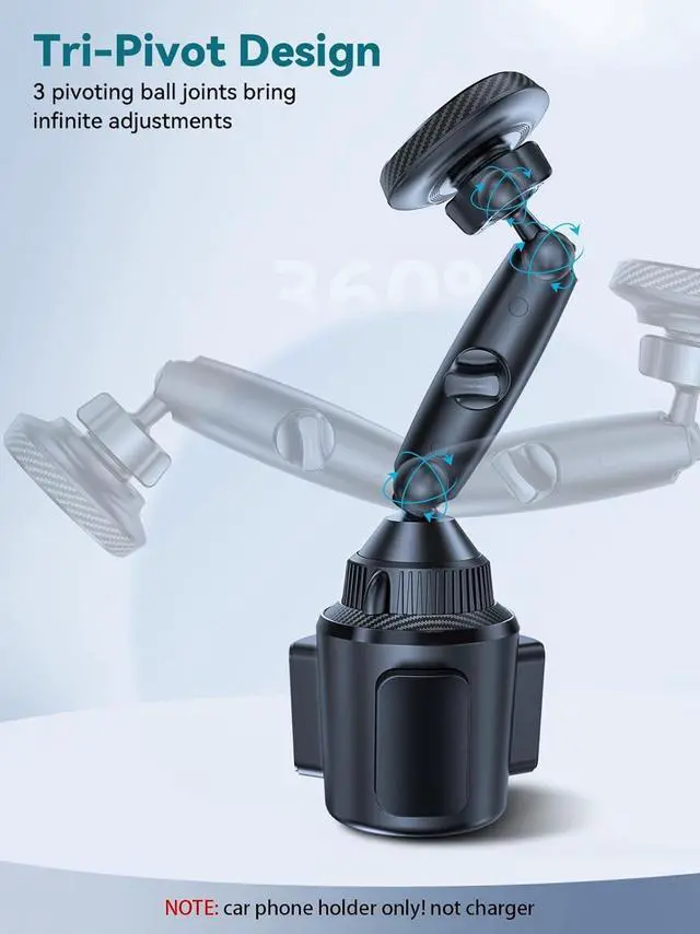 Alt view image 4 of 6 - Magnetic Cup Holder Phone Cradle for Magsafe [Powerful Magnet] Flexible Tri-Pivot Cup Phone Holder for Car Tesla Truck SUVs Compatible with iPhone 16 15 14 13 12  and All Phones