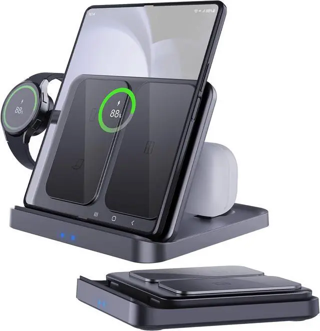 Main image of Wireless Charger Station for Samsung Z Fold 7/6/5, ANPULES 3 in 1 Foldable Fast Wireless Charging Stand Dock for Galaxy Z Fold4/Flip 6/5, Wireless Charger for Watch 6/6 Classic, Buds 2/Pro/Live