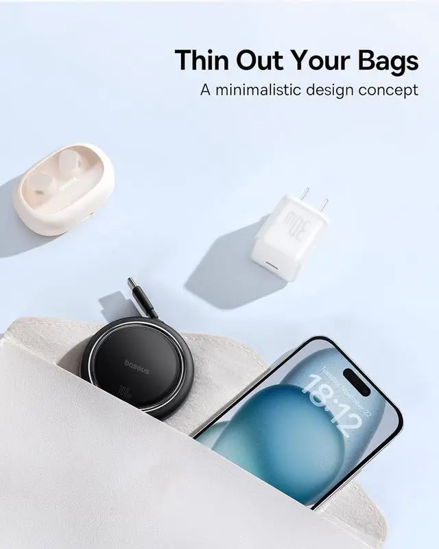 Alt view image 4 of 7 - Baseus USB C to USB C Cable, 100W Retractable USB C 5A Fast Charging Cable, 4-Stage Length Preset USB Type C Charger Cord for iPhone 17 16 Pro Plus Pro Max, MacBook, iPad, Samsung S24/S23+ (3.3ft)