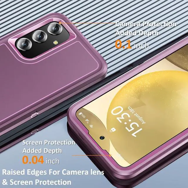 Alt view image 2 of 7 - BaHaHoues for Samsung Galaxy S24 Plus Case, Samsung S24 Plus Phone Case with Built in Kickstand, Shockproof/DropProof Military Grade Protective Cover for Galaxy S24 Plus 5G (Night Purple/Baby Pink)