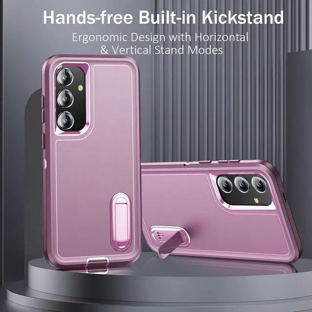 Alt view image 3 of 7 - BaHaHoues for Samsung Galaxy S24 Plus Case, Samsung S24 Plus Phone Case with Built in Kickstand, Shockproof/DropProof Military Grade Protective Cover for Galaxy S24 Plus 5G (Night Purple/Baby Pink)