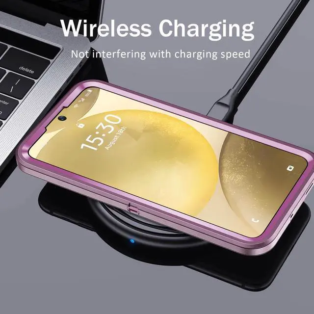 Alt view image 6 of 7 - BaHaHoues for Samsung Galaxy S24 Plus Case, Samsung S24 Plus Phone Case with Built in Kickstand, Shockproof/DropProof Military Grade Protective Cover for Galaxy S24 Plus 5G (Night Purple/Baby Pink)
