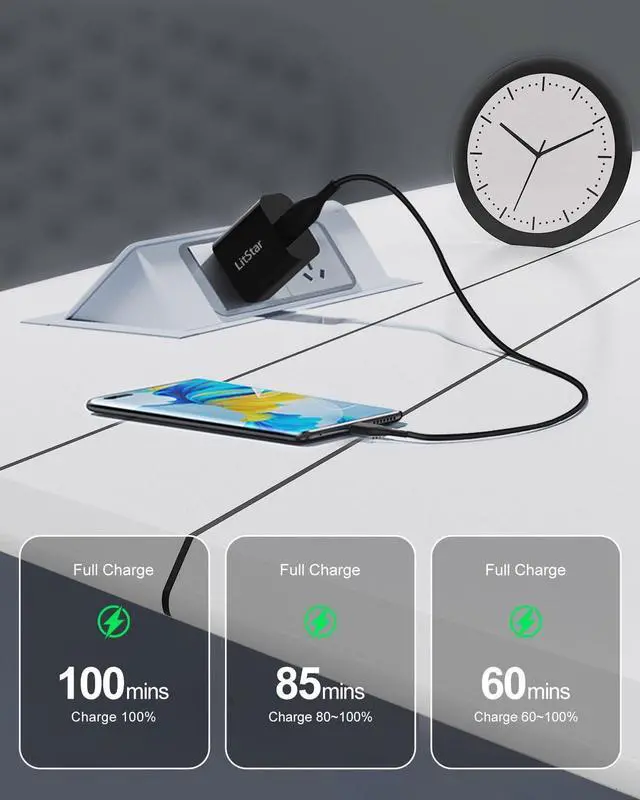 Alt view image 3 of 7 - USB C Wall Charger Charging Cable Cord for T-Mobile REVVL 6/6 Pro 5G, REVVL V+ 5G, REVVL 5G, REVVL 4/4+, Revvlry+, Revvlry USB Type-C Phone Power Adapter