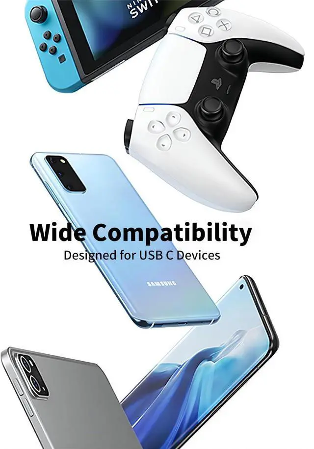 Alt view image 5 of 7 - USB C Wall Charger Charging Cable Cord for T-Mobile REVVL 6/6 Pro 5G, REVVL V+ 5G, REVVL 5G, REVVL 4/4+, Revvlry+, Revvlry USB Type-C Phone Power Adapter