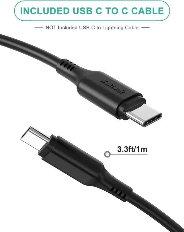 Alt view image 4 of 7 - Type C Car Charger, Nekteck USB Adapter with 45W Power Delivery and 12W A Port Compatible with iPhone, iPad, MacBook, Galaxy, Google Pixel, 3.3ft Cable Included, NOT Ideal for Note10+PPS