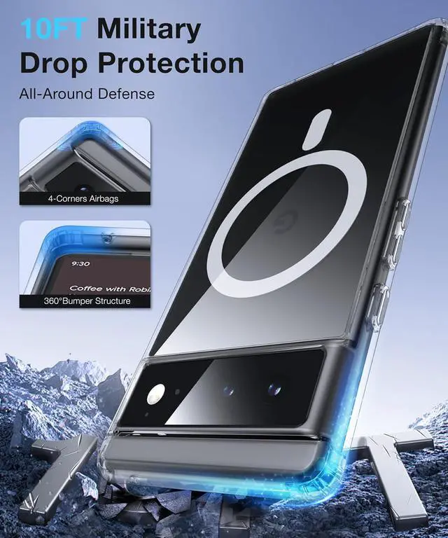 Alt view image 6 of 7 - [NO.1 Magnetic for Google Pixel 6 Case with MagSafe [Anti-Yellowing][Slim Fit][Military Grade Drop Tested] Transparent Slim Case Soft Silicone Bumper for Google Pixel 6 Phone Case,Clear