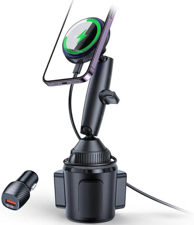 Main image of APPS2Car for Magsafe Car Mount Charger Tri-Pivot Magnetic Wireless Cup Holder Phone Mount for Car Truck with Cooling Fan Fast Charging for iPhone 15 14 13 12 Series Magsafe Case [with Car Adapter]