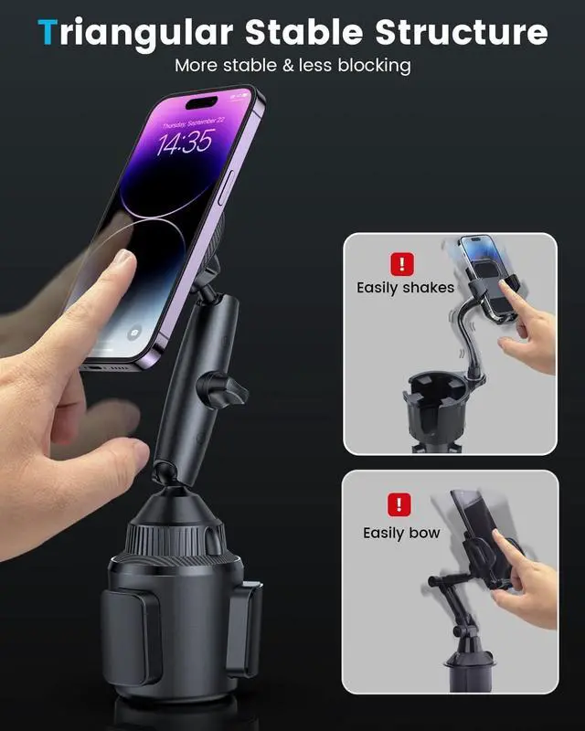 Alt view image 6 of 7 - APPS2Car for Magsafe Car Mount Charger Tri-Pivot Magnetic Wireless Cup Holder Phone Mount for Car Truck with Cooling Fan Fast Charging for iPhone 15 14 13 12 Series Magsafe Case [with Car Adapter]