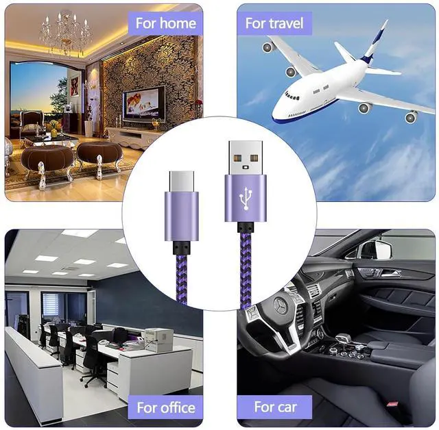 Alt view image 7 of 7 - 5Pack 6ft USB A to Type C Charger Cable Fast Charging Cord for Samsung Galaxy S24 A55 A35 A15 A14 A54 A53 A23 A13 A03s 5G A73 A02s A12 A20 A21 A30 A32 A42 A52 A50 A51 A10e A60 A70 A71, Z Fold5/4/3/2