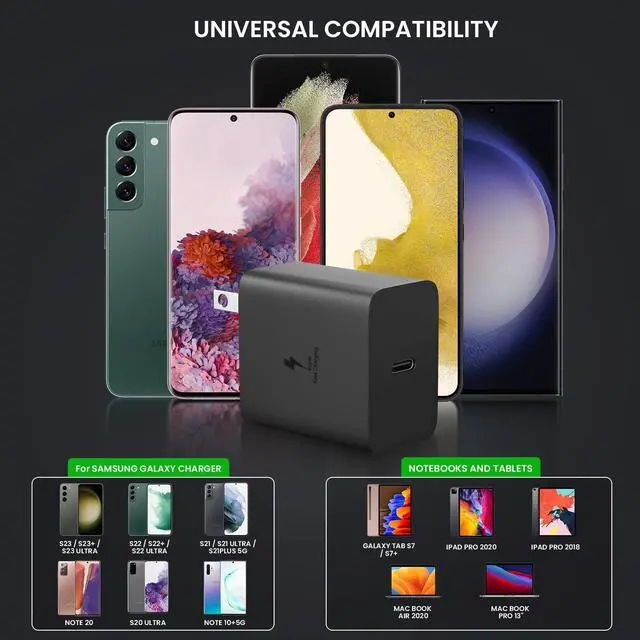 Alt view image 5 of 6 - 45W Super Fast Charger Type C, S24 S23 S22 USB-C Charger PD/PPS Wall Charging Block for Samsung Galaxy S23 Ultra/S24+/S23+/S22 Ultra/S22+/S22/S21/S20 Ultra/Note 10 Plus/Note 20/Note 10 Galaxy Tab S8