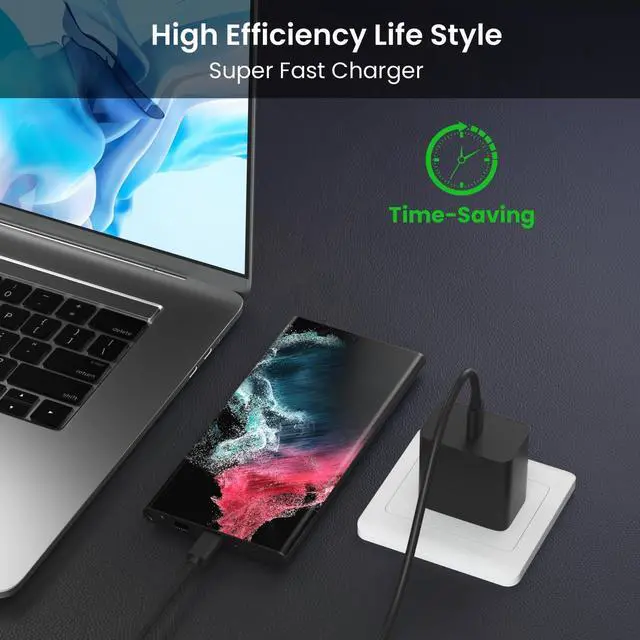 Alt view image 6 of 6 - 45W Super Fast Charger Type C, S24 S23 S22 USB-C Charger PD/PPS Wall Charging Block for Samsung Galaxy S23 Ultra/S24+/S23+/S22 Ultra/S22+/S22/S21/S20 Ultra/Note 10 Plus/Note 20/Note 10 Galaxy Tab S8