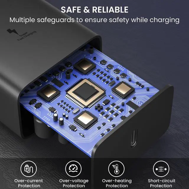 Alt view image 4 of 6 - 45W Super Fast Charger Type C, S24 S23 S22 USB-C Charger PD/PPS Wall Charging Block for Samsung Galaxy S23 Ultra/S24+/S23+/S22 Ultra/S22+/S22/S21/S20 Ultra/Note 10 Plus/Note 20/Note 10 Galaxy Tab S8