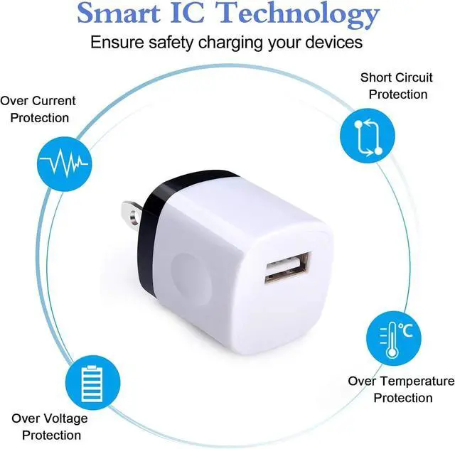 Alt view image 4 of 7 - USB Wall Plug, 10Pack 1A/5V Single Port USB Wall Charger Power Adapter Charging Block Cube Brick Box for iPhone 16 15 14 13 12 11 Pro Max/XS,Samsung S24 S23 S22 S21 S20 Ultra 5G,Android Phone Charger