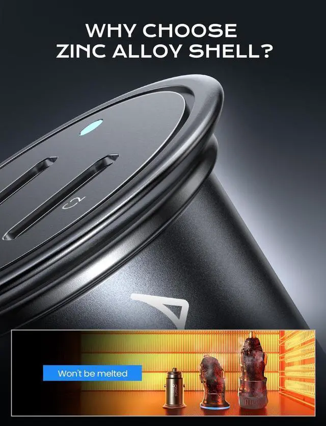 Alt view image 7 of 7 - AINOPE USB C Car Charger for iPhone 15, Smallest 56W Car Charger Adapter Fast Charginig, PD 3.0 Dual USB Compatible with iPhone 15 Pro Max Plus/14/13 Pro/12 Pro/12 Mini, Galaxy, iPad Pro
