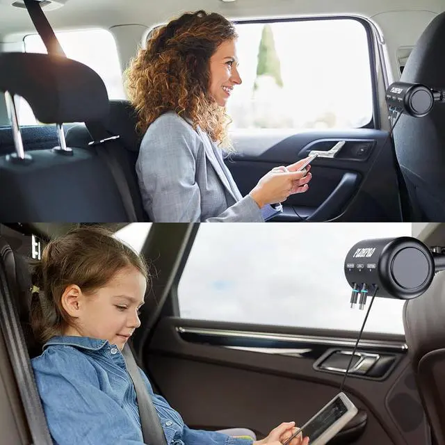 Alt view image 2 of 6 - Uber Accessories for Car 3 in 1 Backseat Car Charging Station Box, with QC 3.0 Adapter 36W Retractable Multi Devices Car Charger Fast Charge for All Phones | iPhone15/14 | Samsung|Uber Taxi Lyft Turo
