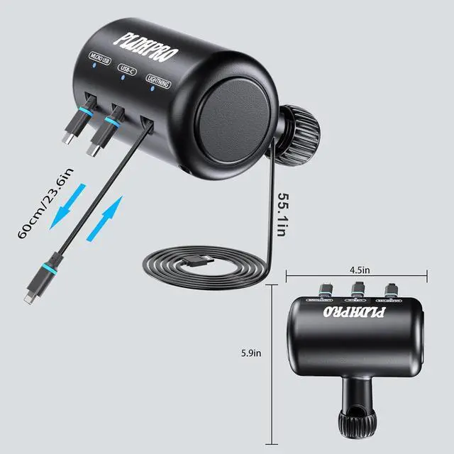 Alt view image 5 of 6 - Uber Accessories for Car 3 in 1 Backseat Car Charging Station Box, with QC 3.0 Adapter 36W Retractable Multi Devices Car Charger Fast Charge for All Phones | iPhone15/14 | Samsung|Uber Taxi Lyft Turo