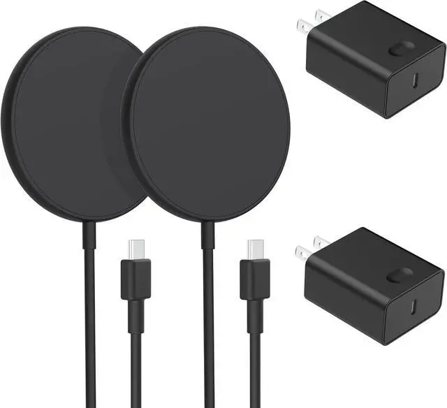 Main image of Wireless Charger for iPhone 16 15 Pro Max, 15w 2 Pack Compatible with Magsafe Charger for iPhone 16 15 Pro Max/15 Pro/15/15 Plus/14/13/12 Series AirPods 3/2/Pro/Pro 2, with 20W USB C Wall Charger