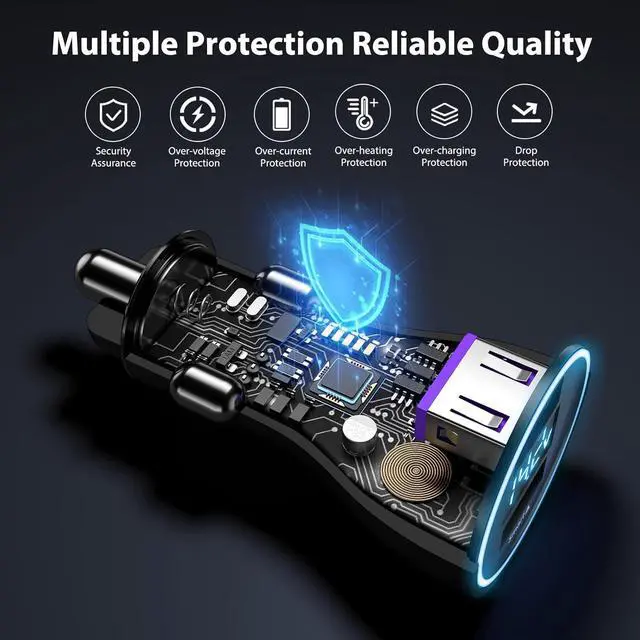 Alt view image 3 of 7 - Car Charger for SuperVOOC 100W 80W for OnePlus 13 13R 12R 12 11 10t 10 Pro, 65W Warp Charger for OnePlus Nord N30 N100 Open Pad 9 Pro 8 7T 6T 6 LED Display Dual USB Car Charge Adapter 3.3FT Fast Cable