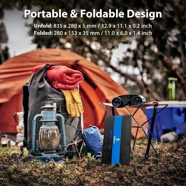Alt view image 6 of 7 - [Upgraded] BigBlue 3 USB Ports 28W Solar Charger(5V/4.8A Max), Portable Foldable Solar Panel for Camping, IP44 Waterproof, Compatible with iPhone 11/XS/XS Max/XR/X/8/7, iPad, Samsung Galaxy LG etc.
