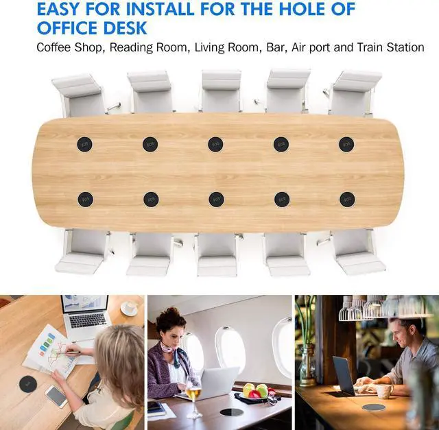 Alt view image 3 of 6 - i.VALUX Invisible Desk Phone Charger,15W Fast Wireless Charging Pad,Hidden Qi-Certified Quick Charge Cordless Desktop Charging mat Compatible with iPhone 15/14/13/12/11 Pro/XR/Airpods/Samsung Galaxy