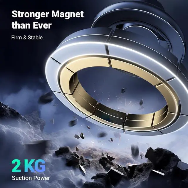 Alt view image 3 of 7 - UGREEN Magnetic Phone Mount for Car Compatible for Magsafe, Not Blocking Air Vent, Strengthen Magnetic Power Car Phone Holder Compatible with iPhone 16 15 Pro Max 14 13 12 Pro Mini MagSafe Case