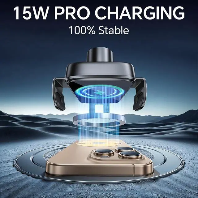 Alt view image 2 of 7 - Kaistyle Wireless Car Charger Mount, Wireless Phone Charger for Car Auto Clamping Car Phone Holder Charger Wind + Vent + Dash Car Wireless Charger for Car for iPhone 16 15 14, Galaxy S24 S23 S22 etc