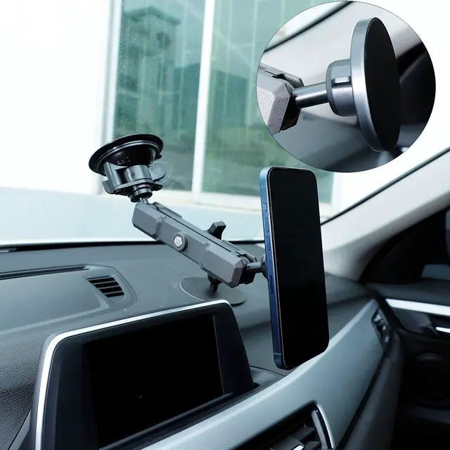 Alt view image 7 of 7 - Super Magnetic Cell Phone Holder Base with 1" Ball for MagSafe iPhone 15 14 13 12 Series,Compatible with RAM mounts and Other B Size Ball Double Socket Arm