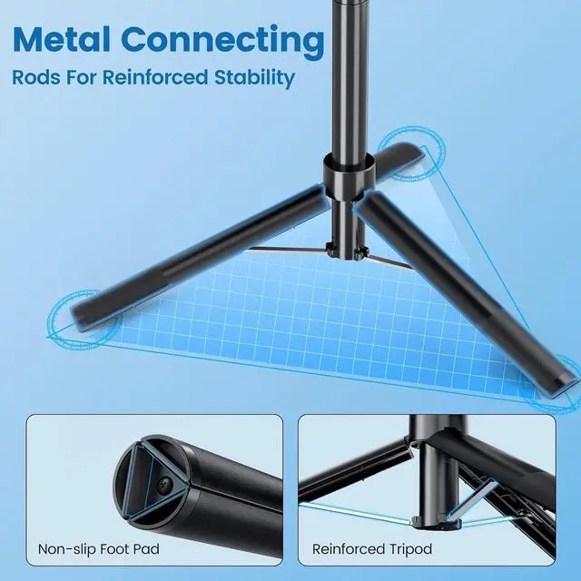 Alt view image 4 of 7 - Marchpower 67'' Tripod for Cell Phone, Selfie Stick for iPhone Android with Remote and Light, Panoramic Photography Portable Travel Tripod for Video Recording/Live Streaming/Photography/Vlog