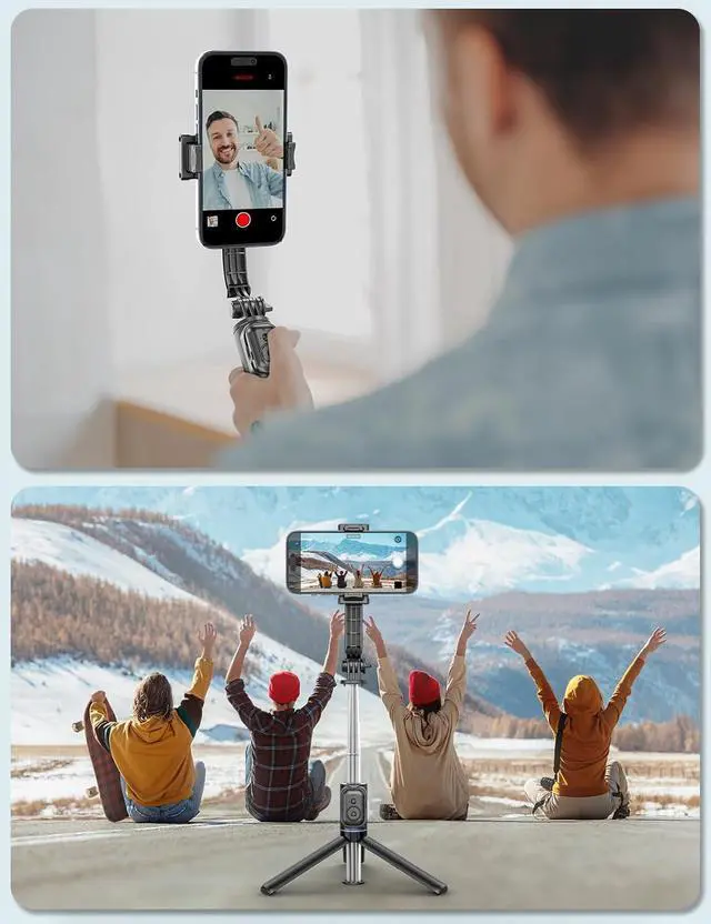 Alt view image 4 of 7 - Selfie Stick Tripod with Light and Detachable Phone Holder, 41.7" Extendable Phone Tripod with Remote, 360° Rotatable Selfie Stick Stand for iPhone, Samsung, and Android Smartphones