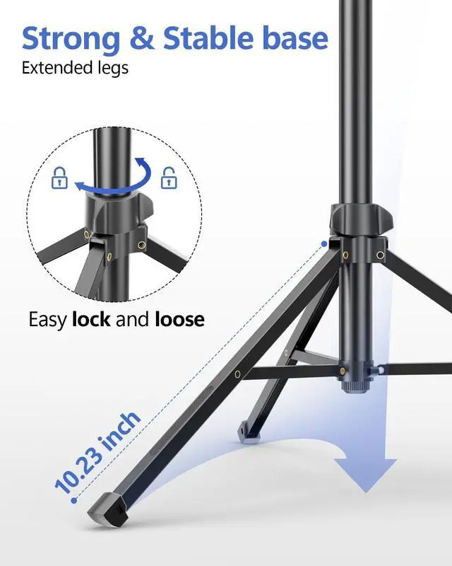 Alt view image 6 of 7 - EMART 62 Cell Phone Tripod Stand, Adjustable Floor Cellphone Tri Pod Holder with Remote for iPhone and Android, Portable Compact Smartphone Selfie Stick for Video Recording Camera Ring Light Filming