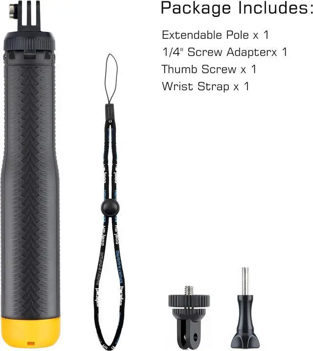 Alt view image 7 of 7 - Floating Hand Grip Underwater Waterproof Selfie Stick for GoPro Hero 13 12 11 10 9 8 7 6 5 4 3,Floating Tripod, Hand Grip,Selfie Stick Pole,Tripod Stand, Extended Monopod Go Pro Accessories