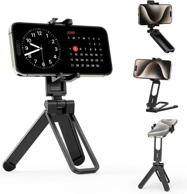 Main image of ULANZI MA26 Foldable Phone Tripod, Pocket Cell Phone Vlog Video Tripod Handle Aluminium Smartphone Desk Stand 2 Cold Shoe Small Size All in One Lightweight Portable Vlog Stick for iPhone 17 Samsung