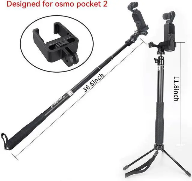 Alt view image 2 of 7 - Smatree Telescoping Selfie Stick with Tripod Stand Compatible for GoPro Hero 13/12/11/10/9/8/7/6/5/4/3+/3/DJI OSMO Pocket 2/1/SJCAM/AKASO/Xiaomi Yi and Smartphones (Not Fit with OSMO Pocket 3)