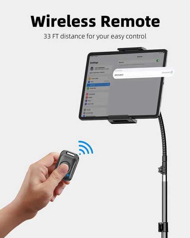 Alt view image 6 of 7 - Weilisi Heavy Duty Tablet Tripod Stand 82 Tall, Floor Stand with Remote and Adjustable Gooseneck for Watching/Stream/Recording, Tripod for iPad Pro 12.9/Kindle/iPhone, and All 4.5-13 Tablet/Phone