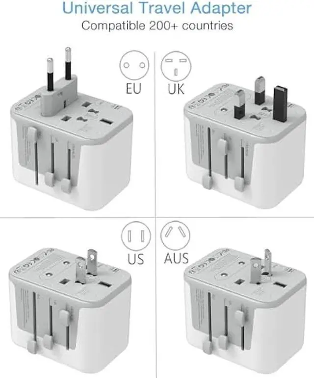 Alt view image 2 of 5 - TESSAN Universal Travel Adapter, International Power Adapter 5.6A 28W 3 USB C 2 USB A Ports, Travel Worldwide Plug Adaptor, Outlet Wall Charger for Europe UK EU AUS (Type C/G/A/I)