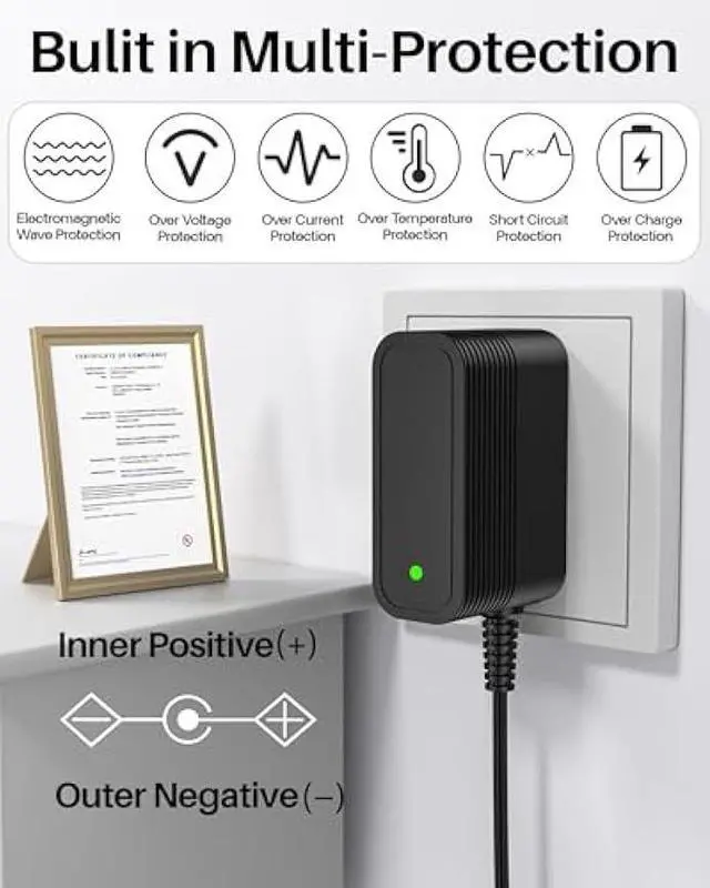 Alt view image 6 of 7 - 9V Power Supply DC Power Cord 9V 2A Power Adapter with 10 Interchangeable Jacks Switching Charger Compatible with 2000mA 1500mA 1000mA 900mA 850mA 800mA 700mA 600mA 500mA Universal Electronics