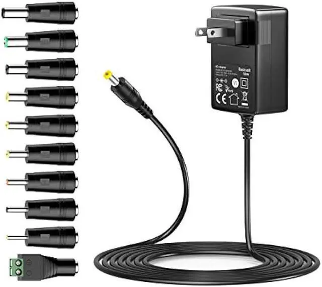 Main image of Universal Power Supply 9V 2A AC Adapter 100-240V AC to DC 9V 1.8A 1.5A 1A 0.8A 0.5A 450mA Power Adapter for LED Strip Light CCTV Camera Router Modem Toys DVD IR Illuminator ADSL Cats DVR
