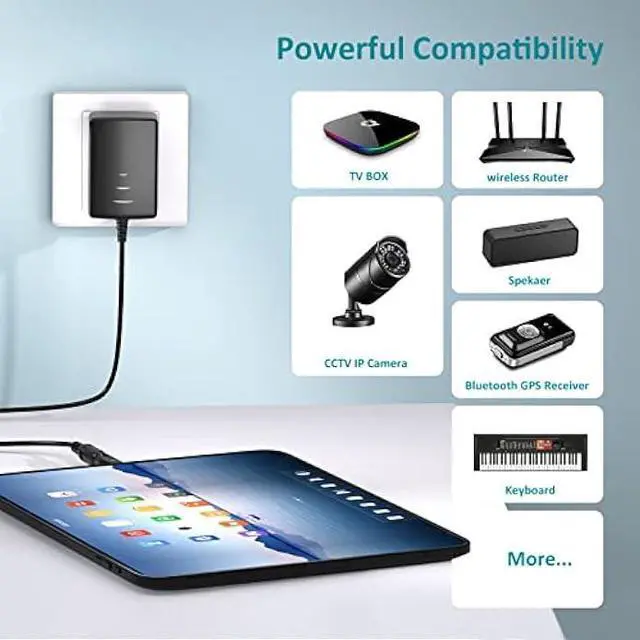 Alt view image 3 of 6 - Universal Power Supply 9V 2A AC Adapter 100-240V AC to DC 9V 1.8A 1.5A 1A 0.8A 0.5A 450mA Power Adapter for LED Strip Light CCTV Camera Router Modem Toys DVD IR Illuminator ADSL Cats DVR