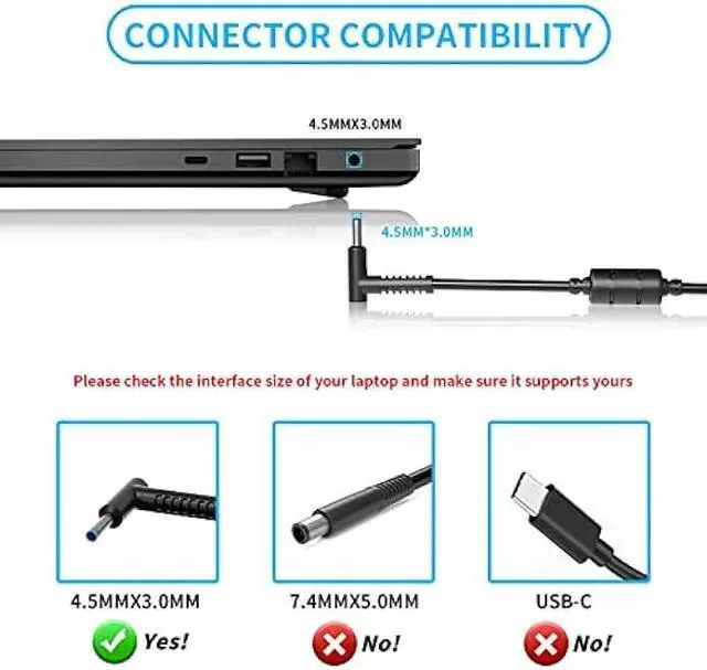 Alt view image 3 of 7 - VHBW Replacement for HP 120W Power Adapter Compatible with HP USB-C Dock G5 USB-C/A Universal Dock G2 5TW13AA Envy 15 17 Series Omen 15-5000 5100 5200 710415-001 L41856-001 120W AC Adapter