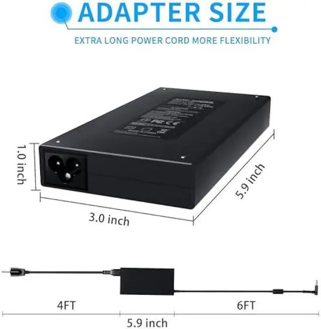 Alt view image 7 of 7 - VHBW Replacement for HP 120W Power Adapter Compatible with HP USB-C Dock G5 USB-C/A Universal Dock G2 5TW13AA Envy 15 17 Series Omen 15-5000 5100 5200 710415-001 L41856-001 120W AC Adapter
